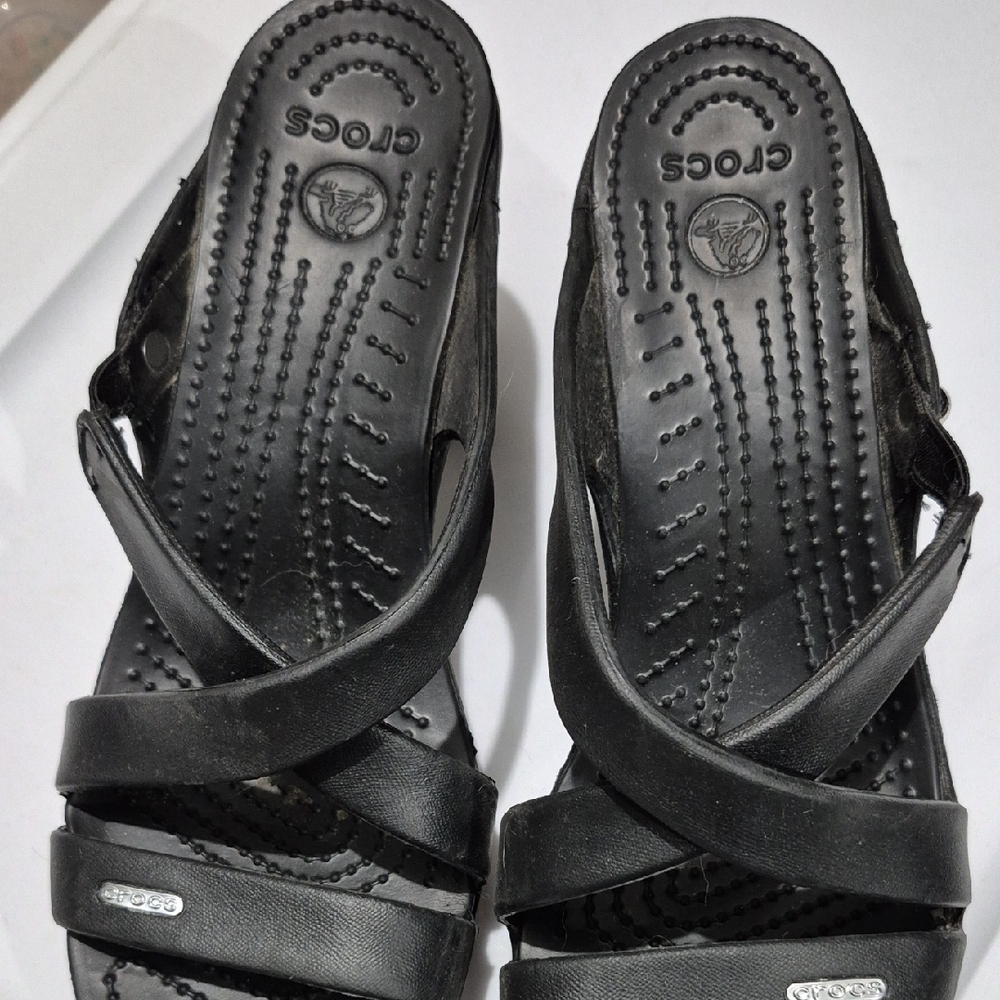 CROCS Women's Black Heels Size 10